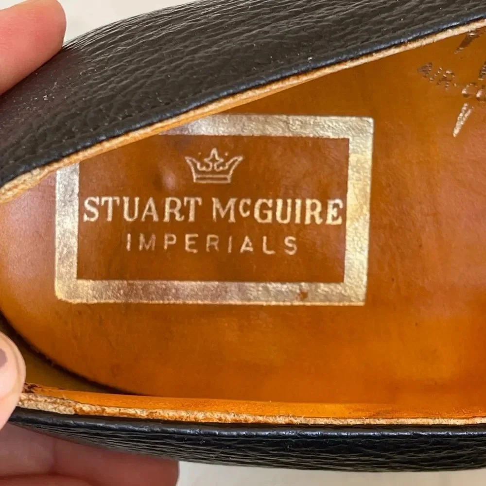 Stuart McGuire Black Sharkskin Oxford size 11 - Picture 4 of 12